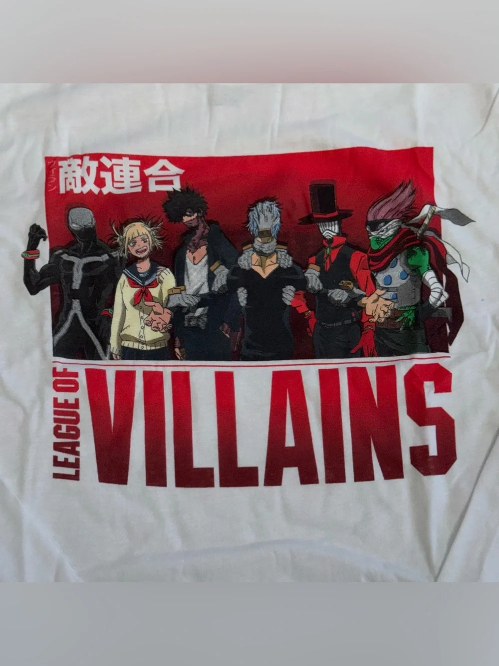 BIOWORLD My Hero Academia League of Villains Long Sleeve Shirt White L Unisex